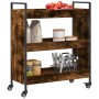 Küchenwagen aus geräuchertem Eichenholzwerkstoff, 70 x 30 x 82 cm von , Küchen- und Speisewagen - Ref: Foro24-842318, Preis: ...