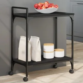 Black Engineered Wood Kitchen Cart 60.5x31x72.5cm by , Kitchen and dining carts - Ref: Foro24-842366, Price: 45,94 €, Discoun...