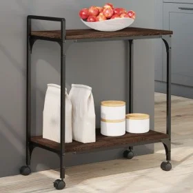 Oak brown engineered wood kitchen cart 60.5x31x72.5cm by , Kitchen and dining carts - Ref: Foro24-842370, Price: 46,73 €, Dis...