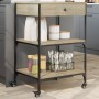 Küchenwagen aus Sonoma-Eichenholzwerkstoff, 60 x 48 x 89,5 cm von , Küchen- und Speisewagen - Ref: Foro24-842372, Preis: 89,3...