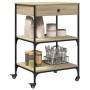 Küchenwagen aus Sonoma-Eichenholzwerkstoff, 60 x 48 x 89,5 cm von , Küchen- und Speisewagen - Ref: Foro24-842372, Preis: 89,3...