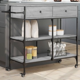 Sonoma gray engineered wood kitchen cart 105x42x95 cm by , Kitchen and dining carts - Ref: Foro24-842379, Price: 123,83 €, Di...