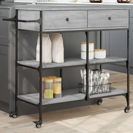 Sonoma grauer Küchenwagen aus Holzwerkstoff, 105 x 42 x 95 cm von , Küchen- und Speisewagen - Ref: Foro24-842379, Preis: 121,...