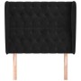 Cabecero con orejas de terciopelo negro 103x23x118/128 cm