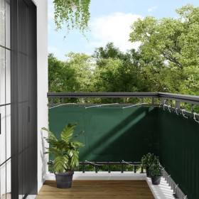 Pantalla de balcón 100% poliéster Oxford verde oscuro 75x800 cm