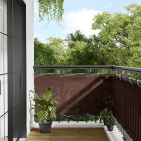 Pantalla de balcón 100% poliéster Oxford marrón 75x1000 cm