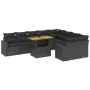 Gartensofa-Set 10-teilig mit schwarzen synthetischen Rattankissen von , Gartensets - Ref: Foro24-3271468, Preis: 660,61 €, Ra...