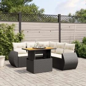 6-piece garden sofa set and black synthetic rattan cushions by , Garden sets - Ref: Foro24-3272190, Price: 429,61 €, Discount: %