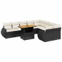Gartensofa-Set 10-teilig mit schwarzen synthetischen Rattankissen von , Gartensets - Ref: Foro24-3272351, Preis: 612,70 €, Ra...