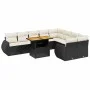 Gartensofa-Set 10-teilig mit schwarzen synthetischen Rattankissen von , Gartensets - Ref: Foro24-3272351, Preis: 644,92 €, Ra...