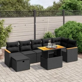 8-piece garden sofa set and black synthetic rattan cushions by , Garden sets - Ref: Foro24-3276044, Price: 537,54 €, Discount: %
