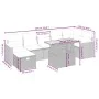 8-teiliges Gartensofa-Set und schwarze synthetische Rattankissen von , Gartensets - Ref: Foro24-3276044, Preis: 537,54 €, Rab...