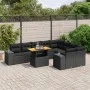 Set de sofás de jardín 10 pzas cojines ratán sintético negro de , Conjuntos de jardín - Ref: Foro24-3272791, Precio: 715,76 €...