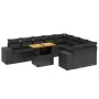 Set de sofás de jardín 10 pzas cojines ratán sintético negro de , Conjuntos de jardín - Ref: Foro24-3272791, Precio: 715,76 €...
