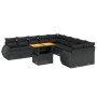 11-piece garden sofa set and black synthetic rattan cushions by , Garden sets - Ref: Foro24-3272385, Price: 795,55 €, Discoun...