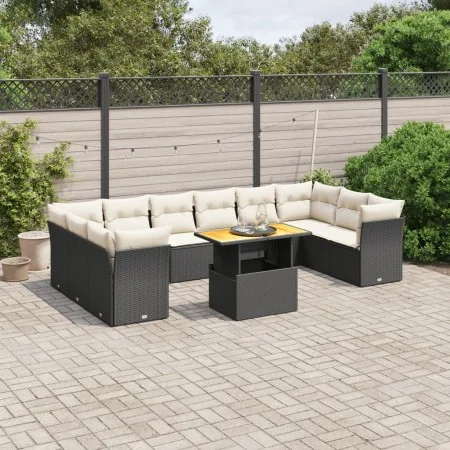 11-piece garden sofa set and black synthetic rattan cushions by , Garden sets - Ref: Foro24-3271021, Price: 687,44 €, Discoun...