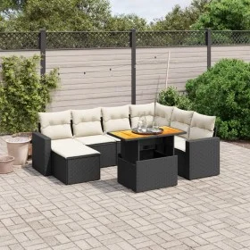 8-teiliges Gartensofa-Set und schwarze synthetische Rattankissen von , Gartensets - Ref: Foro24-3275604, Preis: 498,10 €, Rab...
