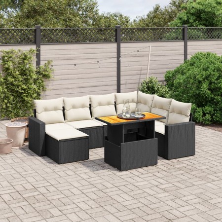 8-piece garden sofa set and black synthetic rattan cushions by , Garden sets - Ref: Foro24-3275604, Price: 481,08 €, Discount: %