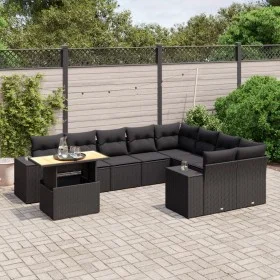 Set de sofás de jardín 10 pzas cojines ratán sintético negro de , Conjuntos de jardín - Ref: Foro24-3272798, Precio: 714,78 €...