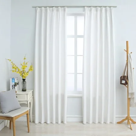 Blackout curtains with hooks 2 pieces off-white 140x175 cm by vidaXL, Curtains and curtains - Ref: Foro24-134485, Price: 36,7...