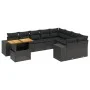 Garden sofa set 10 pieces with black synthetic rattan cushions by , Garden sets - Ref: Foro24-3272798, Price: 714,87 €, Disco...