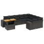 Gartensofa-Set 10-teilig mit schwarzen synthetischen Rattankissen von , Gartensets - Ref: Foro24-3272798, Preis: 701,67 €, Ra...