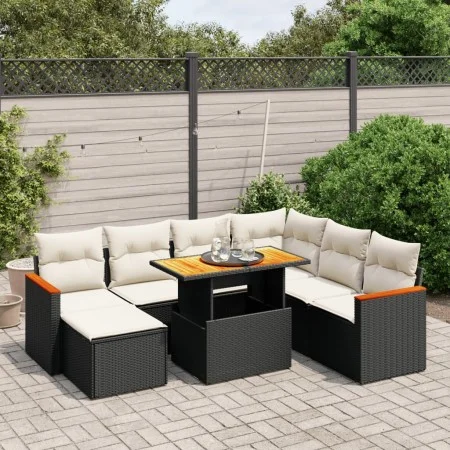 8-piece garden sofa set and black synthetic rattan cushions by , Garden sets - Ref: Foro24-3276052, Price: 498,25 €, Discount: %