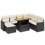 8-teiliges Gartensofa-Set und schwarze synthetische Rattankissen von , Gartensets - Ref: Foro24-3276052, Preis: 472,96 €, Rab...