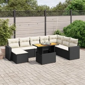 8-teiliges Gartensofa-Set und schwarze synthetische Rattankissen von , Gartensets - Ref: Foro24-3275625, Preis: 546,24 €, Rab...