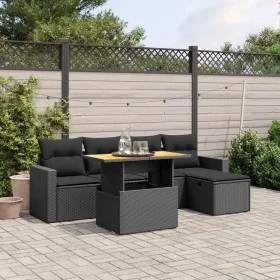 6-teiliges Gartensofa-Set und schwarze synthetische Rattankissen von , Gartensets - Ref: Foro24-3275582, Preis: 400,12 €, Rab...
