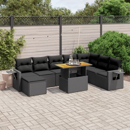8-piece garden sofa set and black synthetic rattan cushions by , Garden sets - Ref: Foro24-3275736, Price: 600,87 €, Discount: %