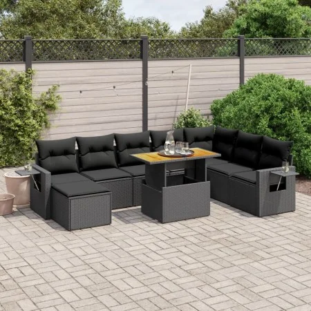 8-piece garden sofa set and black synthetic rattan cushions by , Garden sets - Ref: Foro24-3275736, Price: 612,25 €, Discount: %