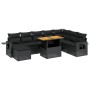 8-piece garden sofa set and black synthetic rattan cushions by , Garden sets - Ref: Foro24-3275736, Price: 600,87 €, Discount: %