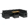 8-piece garden sofa set and black synthetic rattan cushions by , Garden sets - Ref: Foro24-3275736, Price: 612,25 €, Discount: %