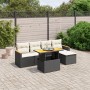6-piece garden sofa set and black synthetic rattan cushions by , Garden sets - Ref: Foro24-3273051, Price: 349,75 €, Discount: %