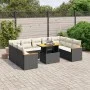 Gartensofa-Set 10-teilig mit schwarzen synthetischen Rattankissen von , Gartensets - Ref: Foro24-3273219, Preis: 614,11 €, Ra...