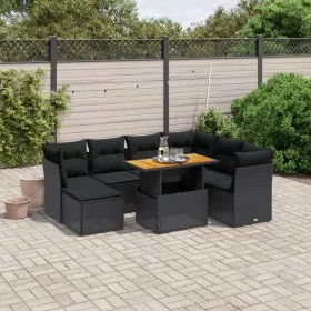 8-piece garden sofa set and black synthetic rattan cushions by , Garden sets - Ref: Foro24-3275491, Price: 537,06 €, Discount: %