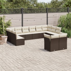Garden sofa and cushion set 12 pieces brown synthetic rattan by , Garden sets - Ref: Foro24-3250272, Price: 790,20 €, Discoun...