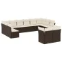 Garden sofa and cushion set 12 pieces brown synthetic rattan by , Garden sets - Ref: Foro24-3250272, Price: 833,80 €, Discoun...