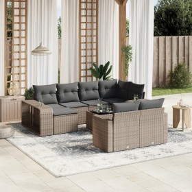Set de sofás de jardín 11 pzas y cojines ratán sintético gris de , Conjuntos de jardín - Ref: Foro24-3228910, Precio: 578,22 ...