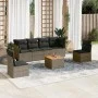 7-piece garden sofa set with gray PE rattan cushions by , Garden sets - Ref: Foro24-3255885, Price: 395,43 €, Discount: %