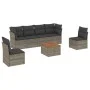 7-piece garden sofa set with gray PE rattan cushions by , Garden sets - Ref: Foro24-3255885, Price: 396,41 €, Discount: %