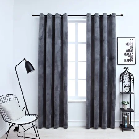 Blackout curtains rings 2 pcs anthracite velvet 140x225 cm by vidaXL, Curtains and curtains - Ref: Foro24-134497, Price: 46,8...