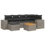 7-piece garden sofa set with gray PE rattan cushions by , Garden sets - Ref: Foro24-3257880, Price: 434,14 €, Discount: %