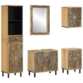 5-piece bathroom furniture set solid mango wood by , Bathroom furniture - Ref: Foro24-3206316, Price: 632,38 €, Discount: %