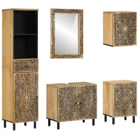 5-teiliges Badmöbel-Set aus massivem Mangoholz von , Badezimmermöbel - Ref: Foro24-3206316, Preis: 580,96 €, Rabatt: %