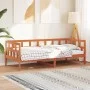 Wax brown solid pine wood sofa bed 90x200 cm by , Beds and slatted bases - Ref: Foro24-844408, Price: 95,82 €, Discount: %