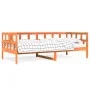 Wax brown solid pine wood sofa bed 90x200 cm by , Beds and slatted bases - Ref: Foro24-844408, Price: 95,82 €, Discount: %