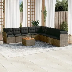 10-teilige Gartensofagarnitur mit grauen synthetischen Rattankissen von , Gartensets - Ref: Foro24-3256025, Preis: 573,14 €, ...