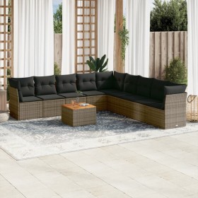 Set de sofás de jardín 10 pzas con cojines ratán sintético gris de , Conjuntos de jardín - Ref: Foro24-3256025, Precio: 581,7...